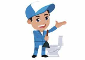illustration de toilette et plombier