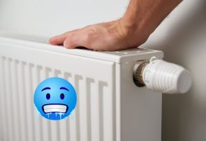 radiateur avec une émoticône froid