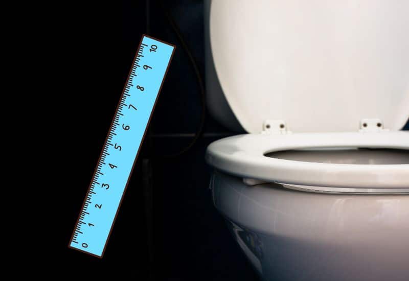 toilette avec règle bleu