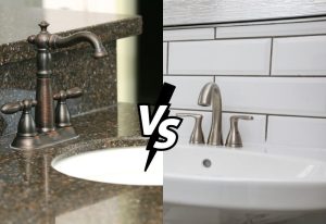 évier en granit avec un évier en céramique et un logo vs